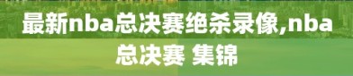 最新nba总决赛绝杀录像,nba总决赛 集锦