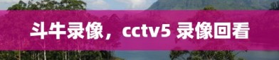 斗牛录像，cctv5 录像回看