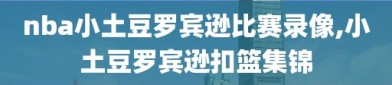 nba小土豆罗宾逊比赛录像,小土豆罗宾逊扣篮集锦