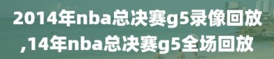 2014年nba总决赛g5录像回放,14年nba总决赛g5全场回放