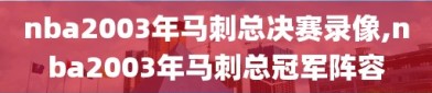 nba2003年马刺总决赛录像,nba2003年马刺总冠军阵容