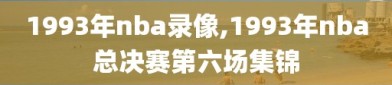 1993年nba录像,1993年nba总决赛第六场集锦
