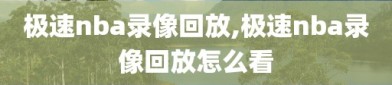 极速nba录像回放,极速nba录像回放怎么看