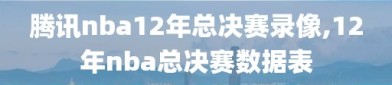 腾讯nba12年总决赛录像,12年nba总决赛数据表