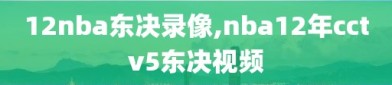 12nba东决录像,nba12年cctv5东决视频