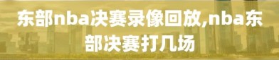 东部nba决赛录像回放,nba东部决赛打几场