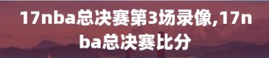 17nba总决赛第3场录像,17nba总决赛比分