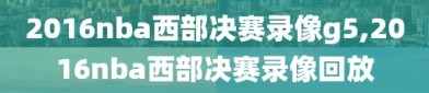 2016nba西部决赛录像g5,2016nba西部决赛录像回放