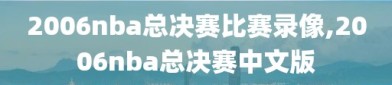 2006nba总决赛比赛录像,2006nba总决赛中文版