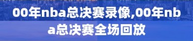 00年nba总决赛录像,00年nba总决赛全场回放