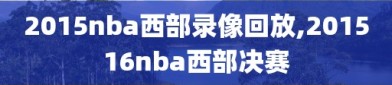 2015nba西部录像回放,201516nba西部决赛