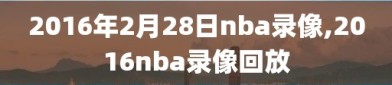 2016年2月28日nba录像,2016nba录像回放