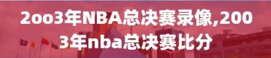 2oo3年NBA总决赛录像,2003年nba总决赛比分