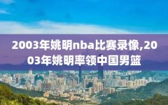 2003年姚明nba比赛录像,2003年姚明率领中国男篮