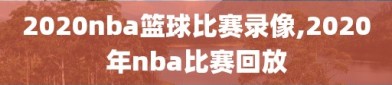 2020nba篮球比赛录像,2020年nba比赛回放