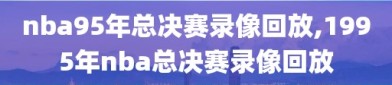 nba95年总决赛录像回放,1995年nba总决赛录像回放