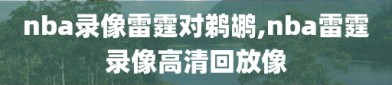 nba录像雷霆对鹈鹕,nba雷霆录像高清回放像