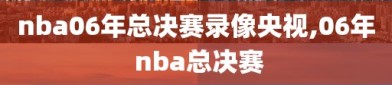 nba06年总决赛录像央视,06年 nba总决赛