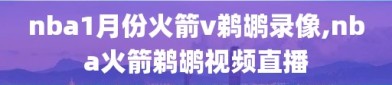 nba1月份火箭v鹈鹕录像,nba火箭鹈鹕视频直播