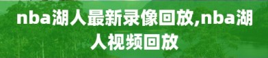 nba湖人最新录像回放,nba湖人视频回放