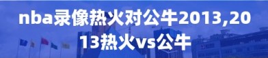 nba录像热火对公牛2013,2013热火vs公牛