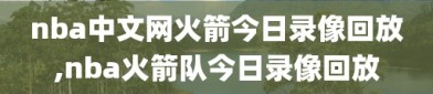 nba中文网火箭今日录像回放,nba火箭队今日录像回放