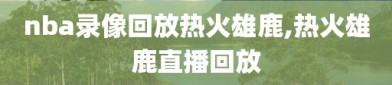 nba录像回放热火雄鹿,热火雄鹿直播回放