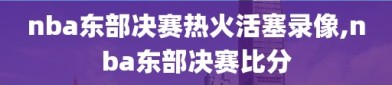 nba东部决赛热火活塞录像,nba东部决赛比分