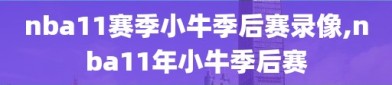 nba11赛季小牛季后赛录像,nba11年小牛季后赛