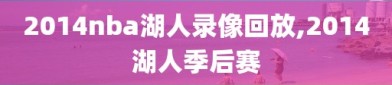 2014nba湖人录像回放,2014湖人季后赛