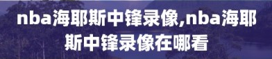 nba海耶斯中锋录像,nba海耶斯中锋录像在哪看