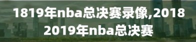 1819年nba总决赛录像,20182019年nba总决赛