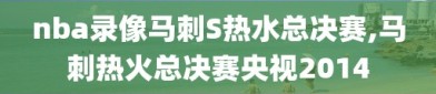 nba录像马刺S热水总决赛,马刺热火总决赛央视2014