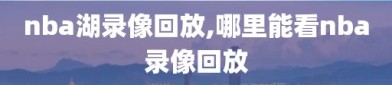 nba湖录像回放,哪里能看nba录像回放