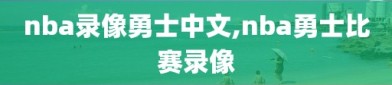 nba录像勇士中文,nba勇士比赛录像