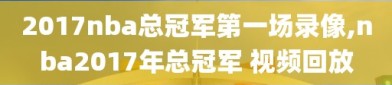 2017nba总冠军第一场录像,nba2017年总冠军 视频回放