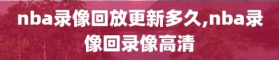 nba录像回放更新多久,nba录像回录像高清