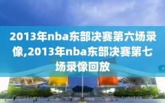 2013年nba东部决赛第六场录像,2013年nba东部决赛第七场录像回放