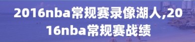 2016nba常规赛录像湖人,2016nba常规赛战绩