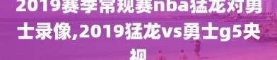 2019赛季常规赛nba猛龙对勇士录像,2019猛龙vs勇士g5央视