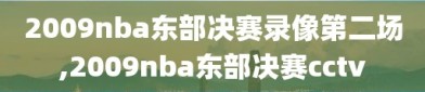 2009nba东部决赛录像第二场,2009nba东部决赛cctv