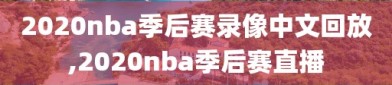 2020nba季后赛录像中文回放,2020nba季后赛直播