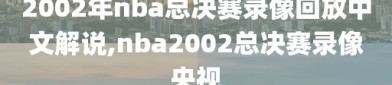 2002年nba总决赛录像回放中文解说,nba2002总决赛录像央视