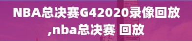 NBA总决赛G42020录像回放,nba总决赛 回放