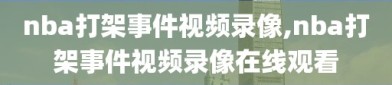 nba打架事件视频录像,nba打架事件视频录像在线观看