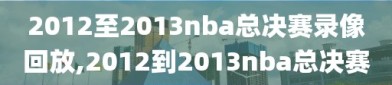 2012至2013nba总决赛录像回放,2012到2013nba总决赛