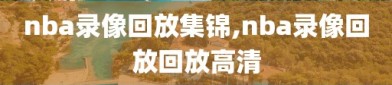 nba录像回放集锦,nba录像回放回放高清